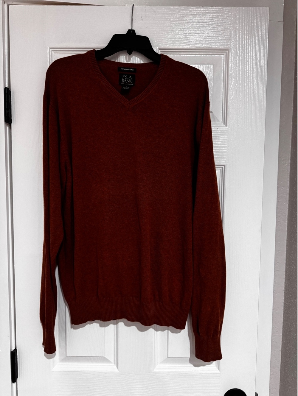 Jos. A. Bank Signature Collection Men's V-Neck Sweater, 100% Pima Cotton, Size L